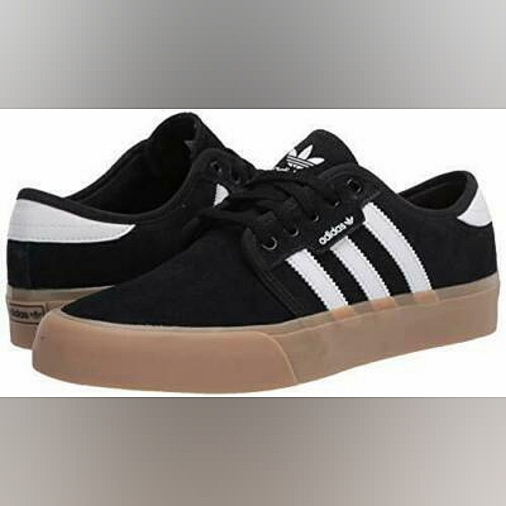 Adidas Seeley Vegan Black White Sneaker Tennis Shoes Kids Or Men 5.5Y Women 7